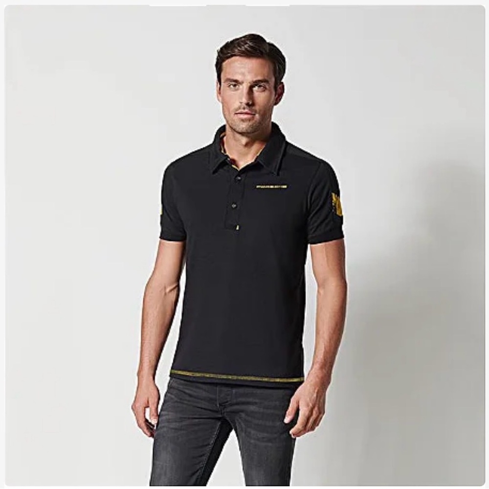 Porsche Polo Shirt GT4 Club sport Collection-Size S Color Black & Yellow